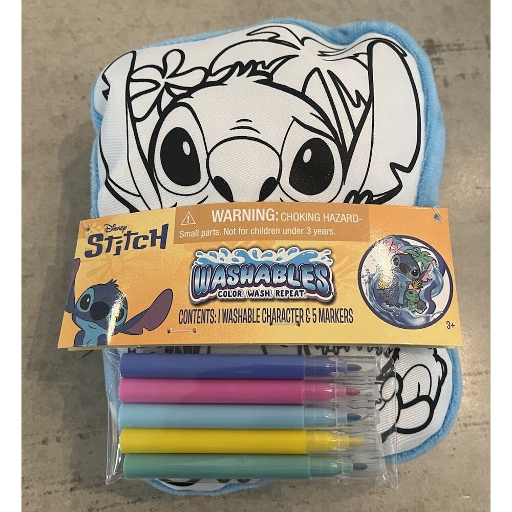 Disney Stitch, Lilo & Stitch Washable Stuffed Stitch Toy w/5 Markers New